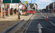 Continuation of paving and kerbing works on the western side of North Bridge Street.