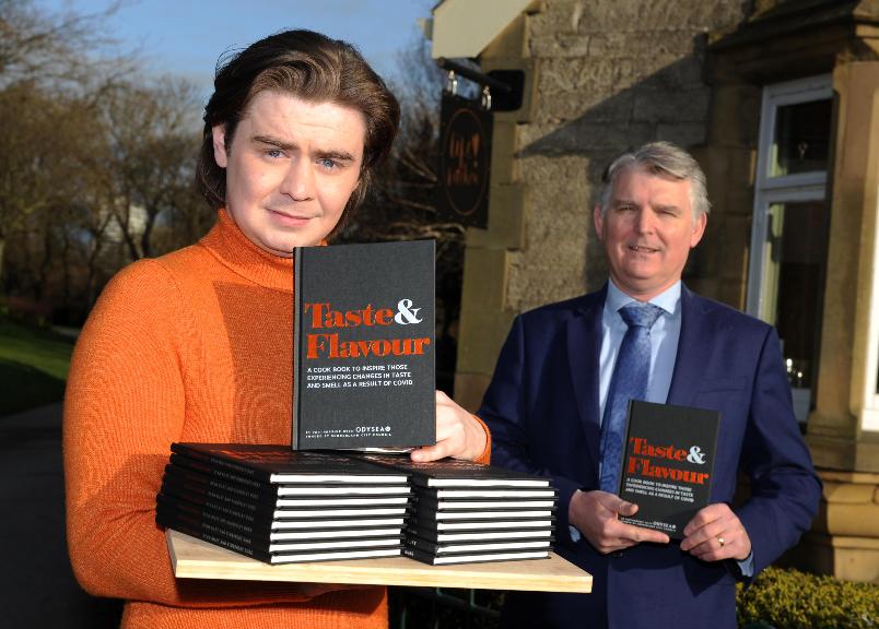 Ryan Riley who set up Life Kitchen with his new book Taste & Flavour and Patrick Melia, Chief Executive of Sunderland City Council