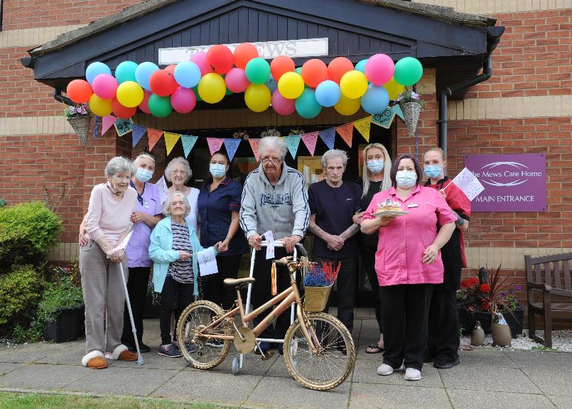 Residents and staff of The Mews Care Home in Herrington who are planning to cheer the riders on when the Tour of Britain arrives in the city