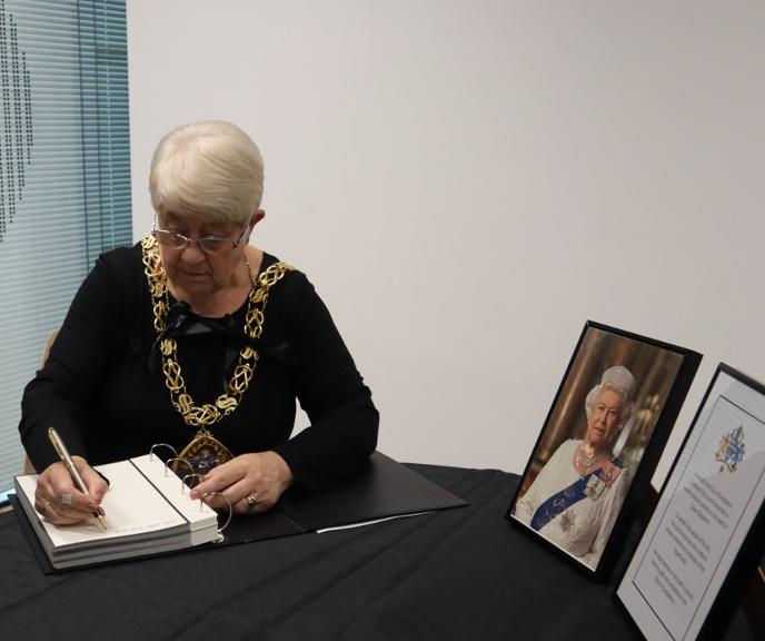 Book of condolence signing