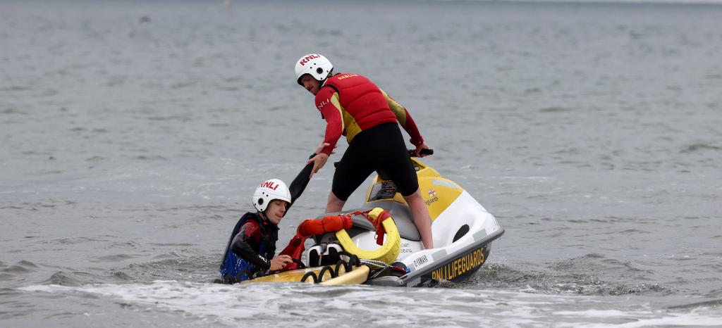 World Drowning Prevention Day - The RNLI demonstrating a rescue at Roker on World Drowning Prevention Day